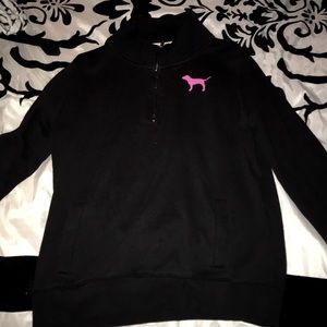 Women’s black half zip PINK sweatshirt